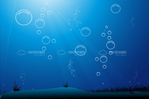 Under Water Background in Blue with Water Bubbles